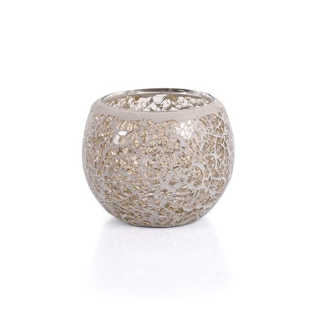 Świecznik na tealight DORSETTO mozaika biały 8,5 cm