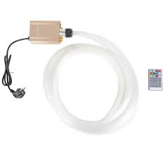 Zestaw LED nieba gwiazd (400 gwiazd) z złotą jednostką sterującą, białymi światłowodami 4,5 m, zasilaczem i wielokolorowym pilotem – idealny do stworzenia własnego nieba gwiazd