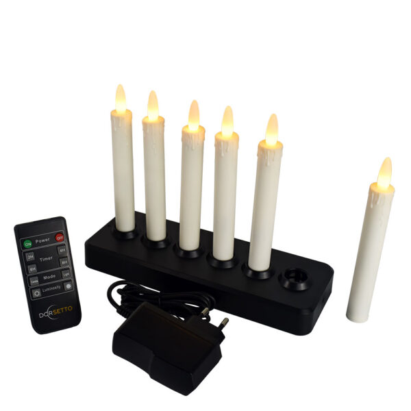 Świece obiadowe LED – zestaw 6 sztuk